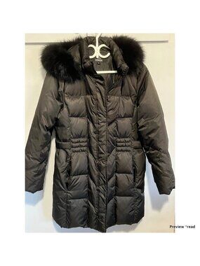 Lysse Black Faux Fur-Trim Quilted Puffer Coat
